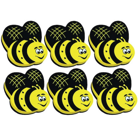Ashley Productions Magnetic Whiteboard Eraser, Bee, PK6 10019